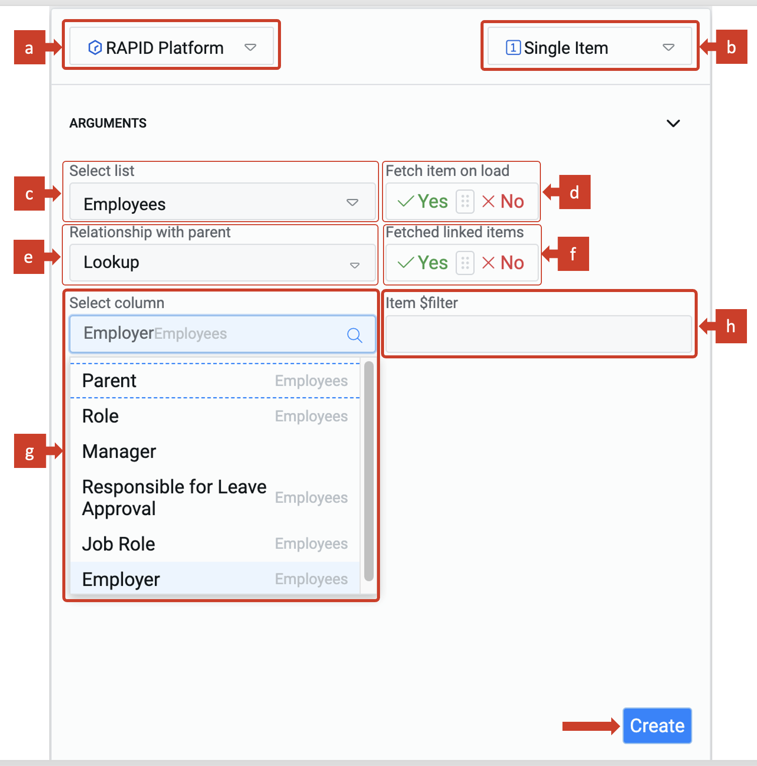 Image showing different fields to fill for creating child connection